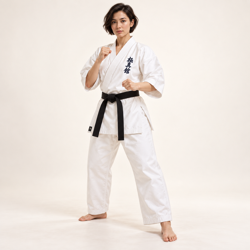 KI-generierte Trageansicht: Garyu Kyokushin-Kan Vollkontakt-Karate-Gi